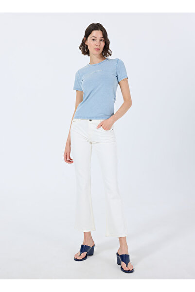 Guess Beyaz Kadın Yüksek Bel Regular Fit Denim Pantolon GJ G09 BOOTCUT - ECO ...