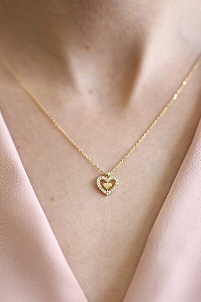 Fay Yamaner Altın Kalp Kolye