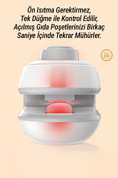 VERYFİT Taşınabilir Şarjlı 400mah Poşet Ağzı Kapatma Mühürleme Makinası - Cihazı Poşet Kilitleme