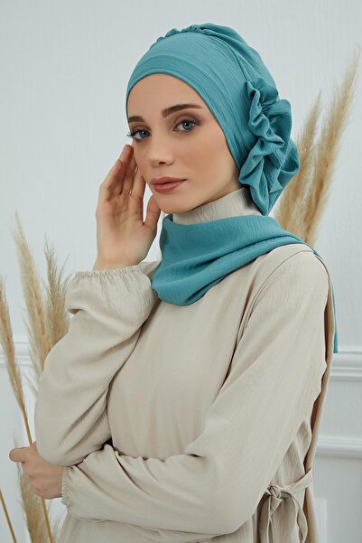 Aisha's Design Gotov turban sa bočnim volanima, menta zelena, HT-73A
