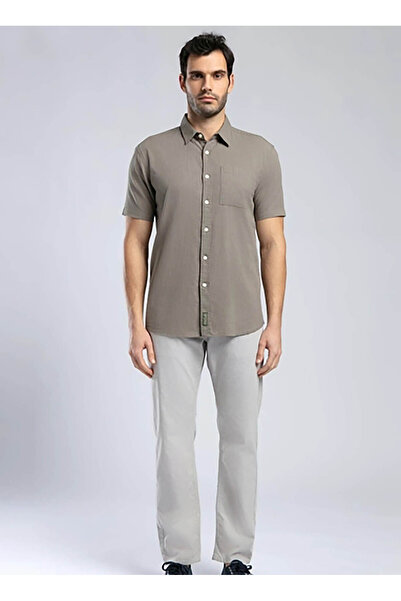 Lee Cooper Ανδρικό πουκάμισο Regular Fit Khaki 252 LCM 241018 DESOLA KHAKI