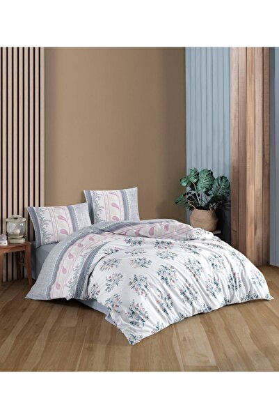 Taç Kristal Çift Kişilik Ranforce Nevresim Takımı Kırçiçeği