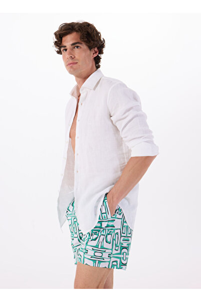 Mustang Çağla - Beyaz Erkek Şort Mayo M5SM-SRT0004