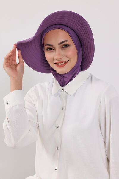 Aisha's Design Ninja Bone Turban with Detachable Bow on the Back, S-5, Purple 2