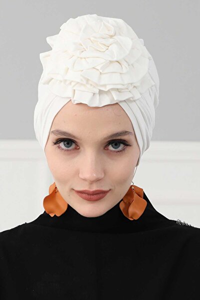 Aisha's Design Bonete din bumbac pieptănat trandafir, B-21, crem