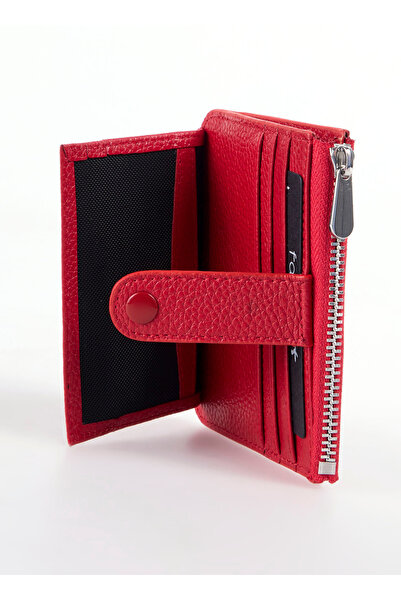 Fabrika Kırmızı Kadın Deri Kartlık frk 533 Flt Deri krmz