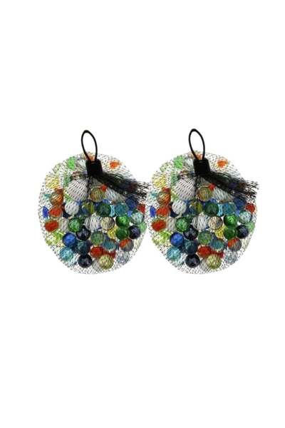 Depox Комплект от 100 стъклени топки за прашка, многоцветни, 14 мм