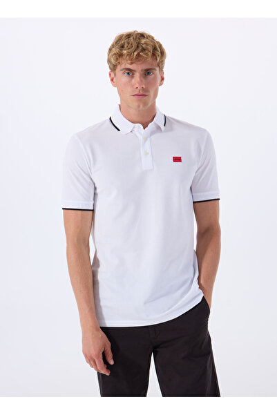 HUGO Plain White Men's Polo T-Shirt 50490775_Deresino232 10231467 01