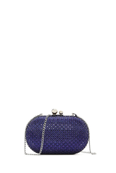 Derimod Rochie de seară cu curea lungă cu lanț de piatră albastră pentru feme...