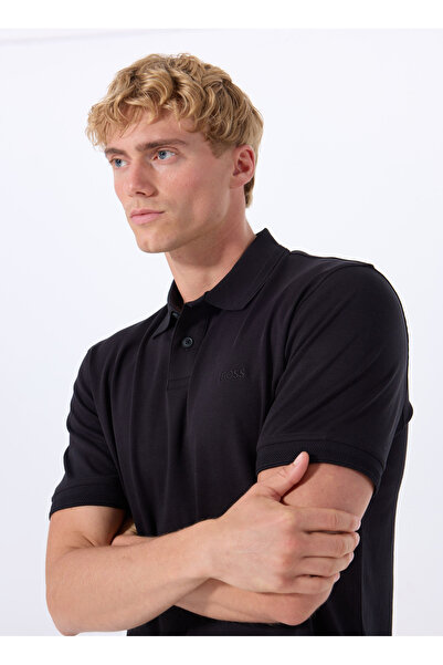 BOSS Siyah Erkek Polo T-Shirt Pe_Interlock