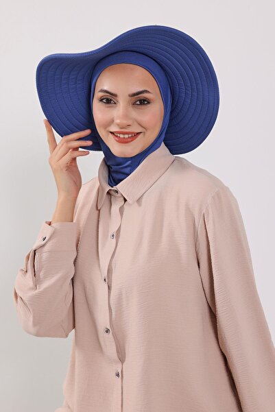 Aisha's Design Ninja Bone Turban with Detachable Bow on the Back, S-5, Indigo