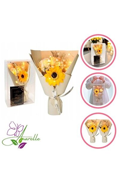 Manolex Soap Flower Bouquet with LED Lighting Elegant Gift, with 3 Light Modes,