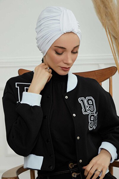 Aisha's Design Χτενισμένο βαμβακερό καπέλο, B-68, Λευκό