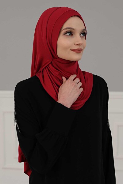 Aisha's Design Πρακτικό χτενισμένο βαμβακερό σάλι, PS-16, μπορντό