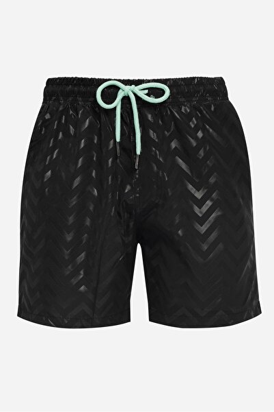 Tudors شورت سباحة رجالي ذو مقاس قياسي وبطانة شبكية سريع الجفاف منقوش باللون ا...