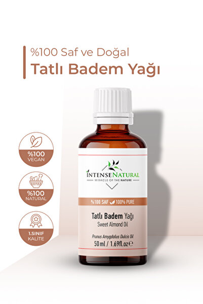 Intense Natural Badem Yağı Tatlı Soğuk Sıkım 50 ml x 2 %100 Saf Ve Doğal Sweet Almond Oil
