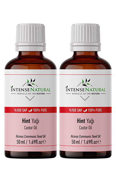 İntense Natural Hint Yağı Soğuk Sıkım 50 ml X 2 %100 Saf Ve Doğal Castor Oil