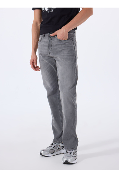 BOSS Gri Erkek Normal Bel Regular Fit Denim Pantolon RE.MAINE