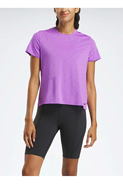 Reebok 100214673 RBK-CHILL ATHLETIC TEE Lila Yuvarlak Yaka Slim Fit Düz Kadın...
