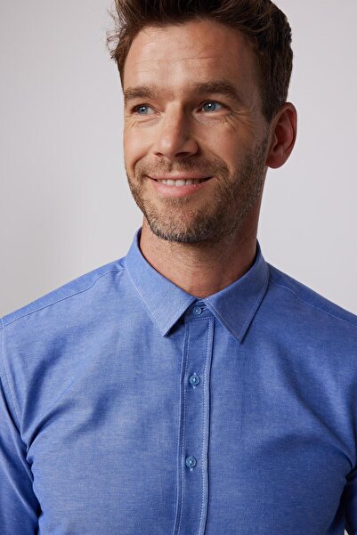 Tudors Сучасна бавовняна сорочка з легким прасуванням та рукавами з підлокітниками для чоловіків