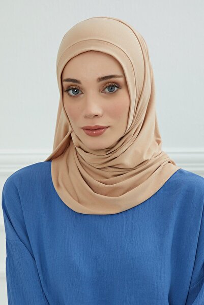 Aisha's Design Πρακτικό χτενισμένο βαμβακερό σάλι, PS-16, καφέ γαλακτώδες