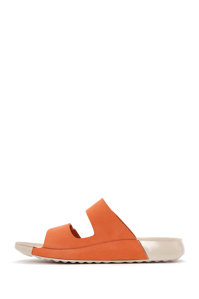 Derimod Orange Nubuck Leathercomfort Slippers 25Sfd5002V3 Women