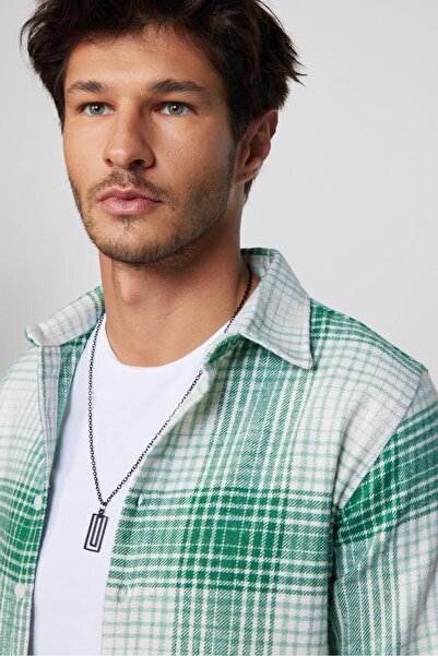 Tudors Erkek Slim Fit Dar Kesim Uzun Kollu Kareli Kışlık Oduncu Gömlek