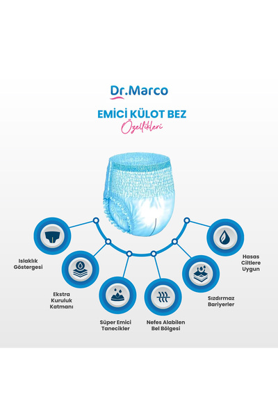 DR.MARCO Emici Külot Hasta Bezi Xl Extra Large Beden 30'lu