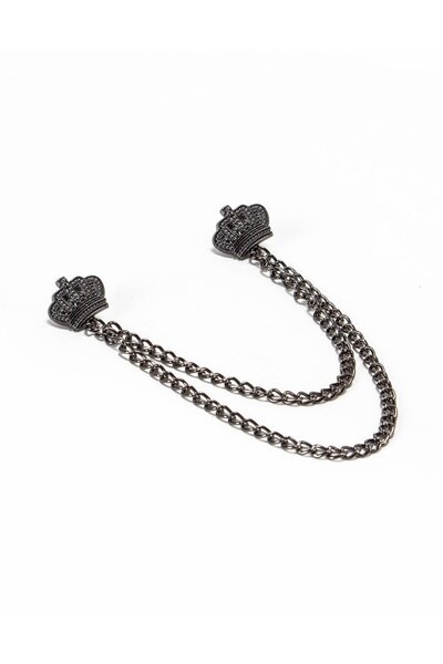 Tudors Erkek Füme Yaka İğnesi