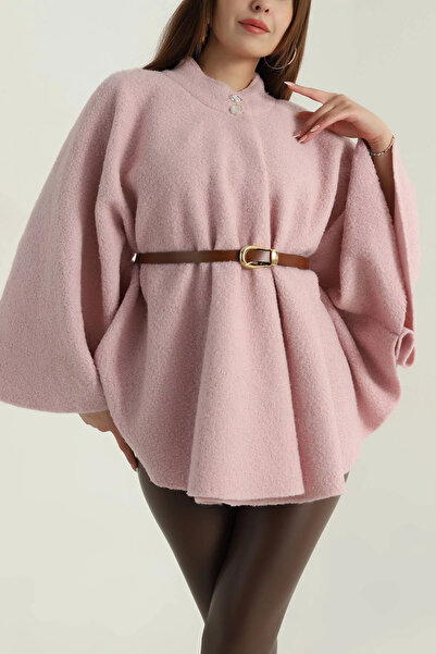 VıoShıne Kadın Kemer Detaylı Buklet Panço