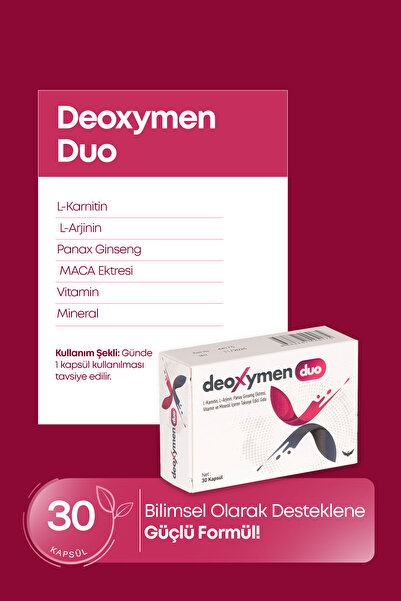 DEOXYMEN Duo 30 Kapsül Panax Ginseng Maca Ekstresi Cinsel Istek