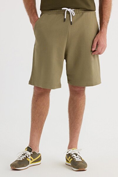 Tudors Men's Relax Fit Relaxed Fit 100% Cotton Khaki Shorts with Lacing at the Waist
