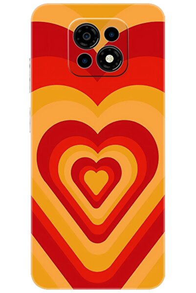 CASPER Via M30 / M30 Plus / M35 Uyumlu Kılıf Desen Baskılı Silikon Sarı Kırmızı Kalpler STK:1009 CP-nVysEqE