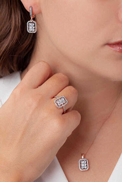 aga kulche Baget Model Kadın Gümüş Set Kalemli S48EB 925