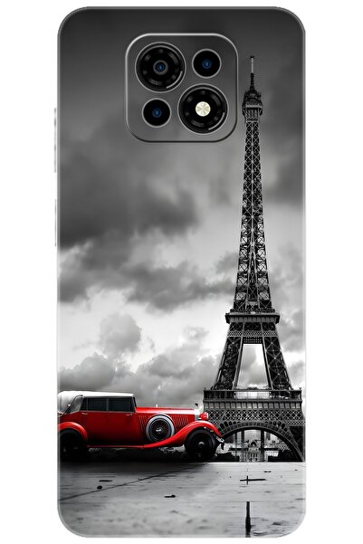 CASPER Via M30 / M30 Plus / M35 Uyumlu Kılıf Desenli Silikon Eyfel Kulesi Kırmızı Araba STK:709 CP-k0hDWE8