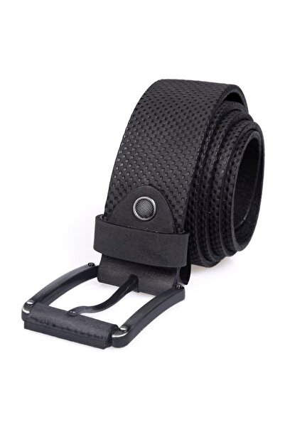 Tudors Men's 100% Genuine Leather 4 cm Sports Black Belt