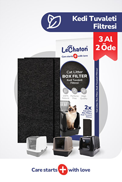 Kurtbay Şekil Lüks Kapalı Kedi Tuvaleti Için 2'li Filtre Dikdörtgen 6,5x18 cm...