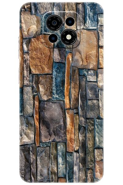 CASPER Via M30 / M30 Plus / M35 Uyumlu Kılıf Desen Baskılı Silikon Taş Duvar STK:233 CP-5Ap8Ruy