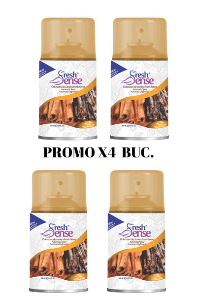 FRESHSENSE Pachet promo 4 bucati - Fresh Sense, odorizant de cameră rezerva, Vanilie, 260 ml