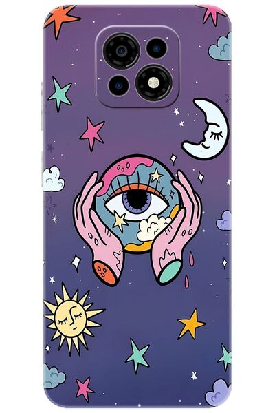 CASPER Via M30 / M30 Plus / M35 Uyumlu Kılıf Desen Baskılı Silikon Dünya Gözü STK:668 CP-cdHm6gG