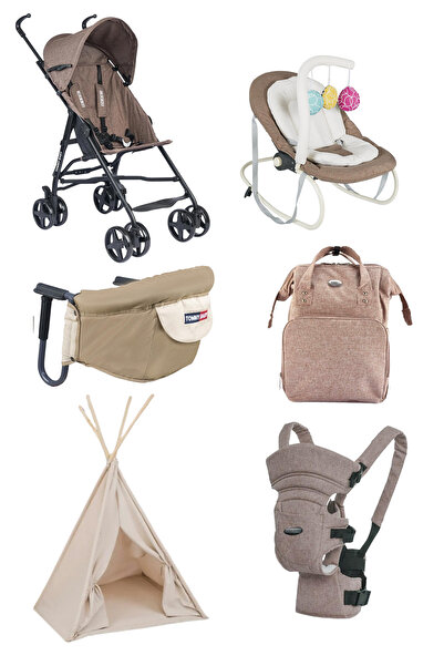 Tommybaby 7 Parça Fırsat Seti Baston Bebek Arabası , Ana kucağı , Mama Sandal...