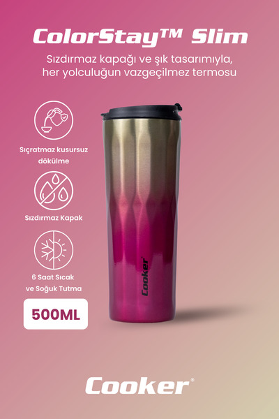 Cooker 0.50 Lt Colorstay ™   Slim Stainless Steel Thermos Camping Office Picnic Thermos