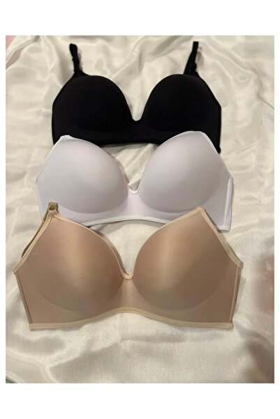 SATTENS طقم حمالة صدر مجوفة بدون إسفنجة مكون من 3 قطع من لوتس