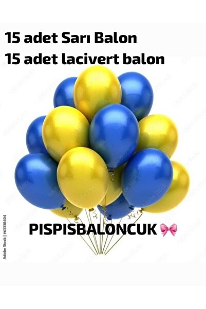PISPISBALONCUK Sarı ve Lacivert Balon Seti Parti Süsleme doğum günü fenerbahçe