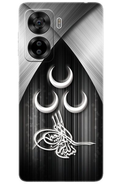 CASPER Via X40 / Via X45 Uyumlu Kılıf Desen Baskılı Silikon Üç Hilal Tuğra Tasarım STK:417 CP-ZxHv76Q