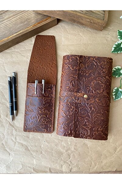 ALESTA LEATHER (İSİM YAZIYORUZ) Kitap Kılıfı Kalemlik Seti - El Yapımı Hakiki...