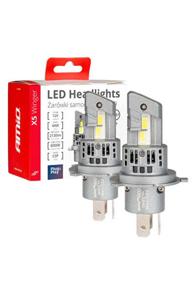 OEM Set becuri LED seria X5 WINGER H4 6000K max 44W AMIO-03945