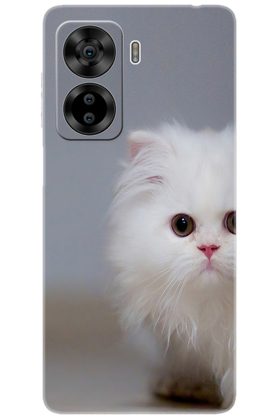 CASPER Via X40 / Via X45 Uyumlu Kılıf Desen Baskılı Silikon Beyaz Kedi STK:139 CP-dpkYTH7