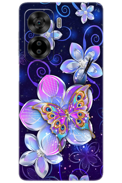 CASPER Via X40 / Via X45 Uyumlu Kılıf Desen Baskılı Silikon Kelebek ve Çiçekler STK:718 CP-dOXisBT