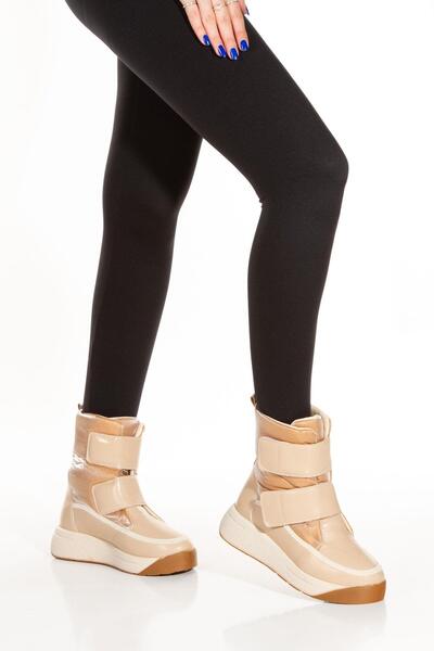 Mubiano 611-N Γυναικείες μπότες χιονιού με υφάσματα αλεξίπτωτου με λουράκια με σόλα Trak